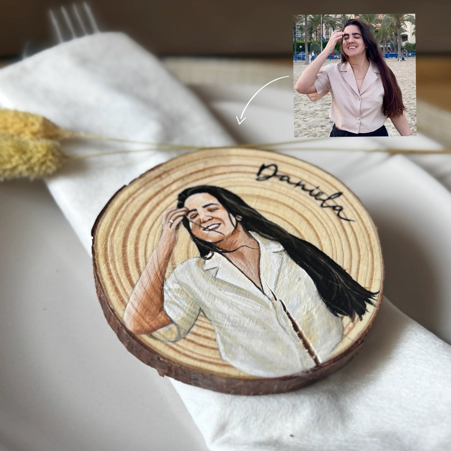 Marcasitios Personalizados para Boda Pintados a Mano