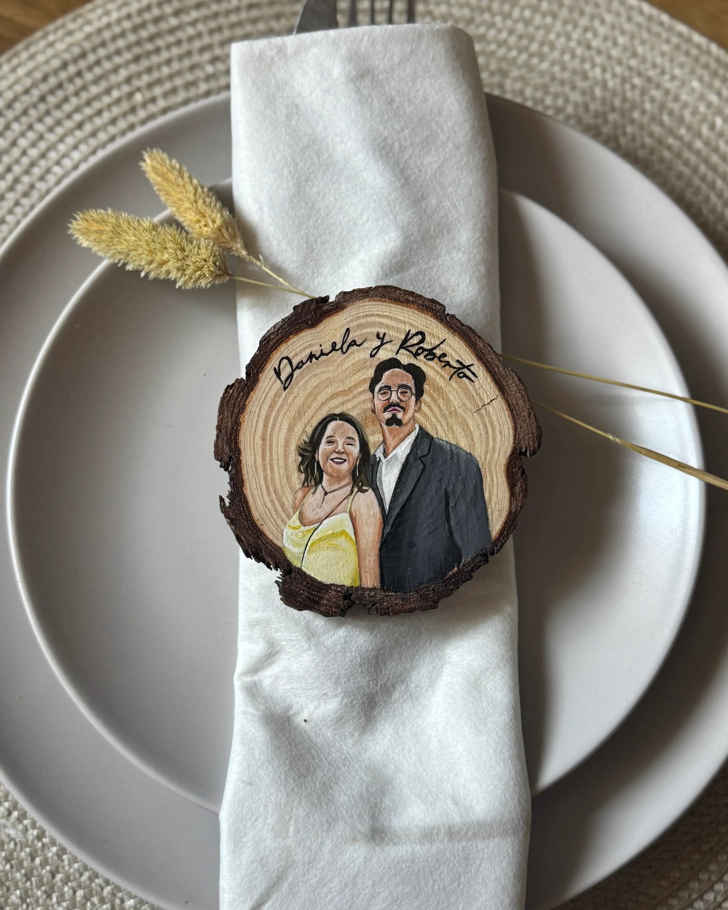 Marcasitios Personalizados para Boda Pintados a Mano