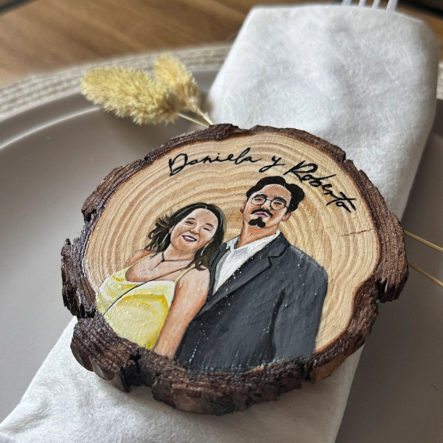 Marcasitios Personalizados para Boda Pintados a Mano