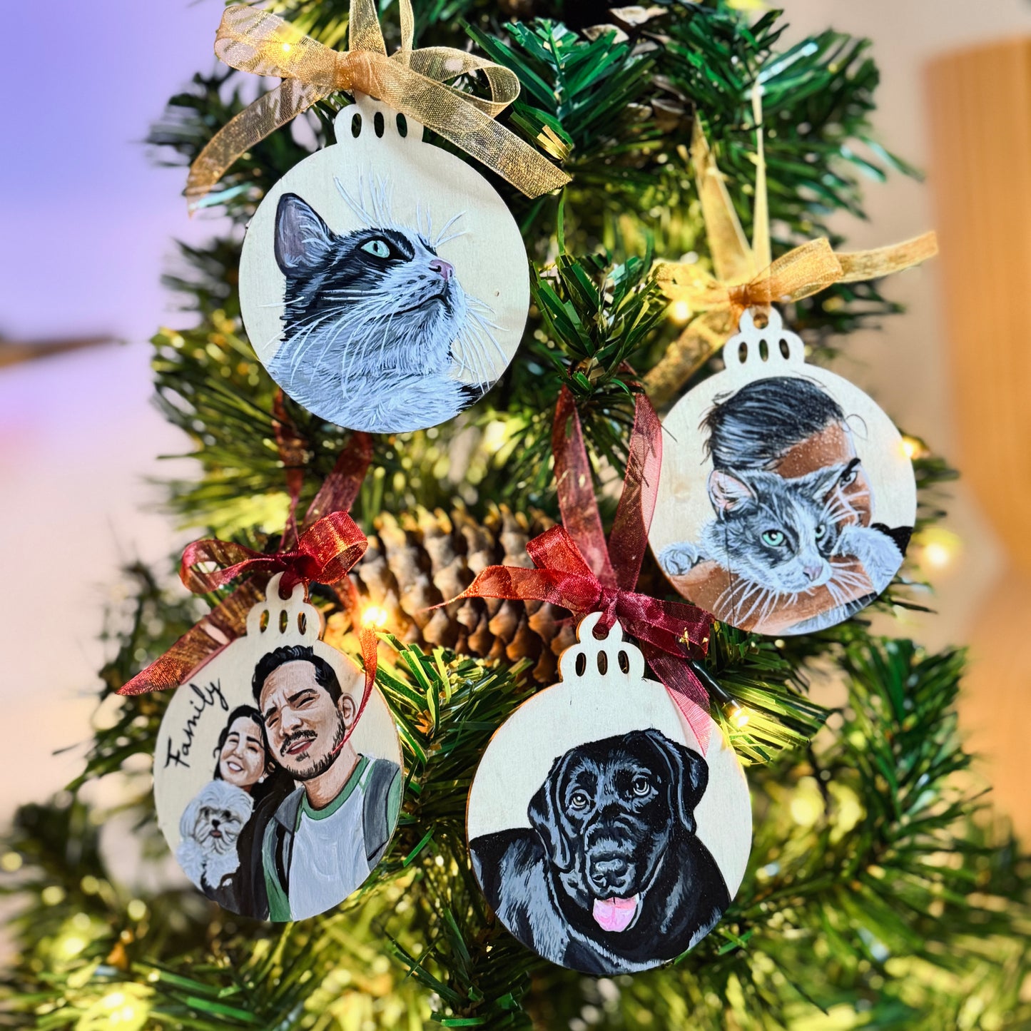 Bola navidad personalizada de pintada a mano