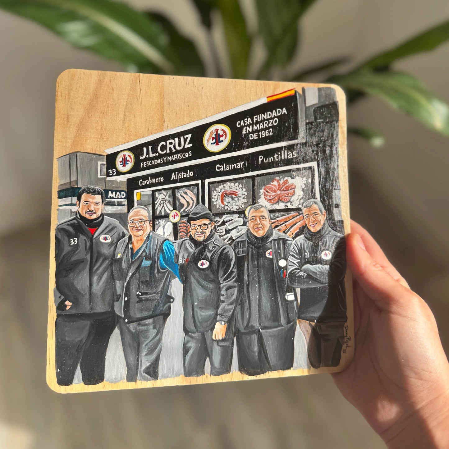 Retrato Personalizado pintado en Tabla de Madera