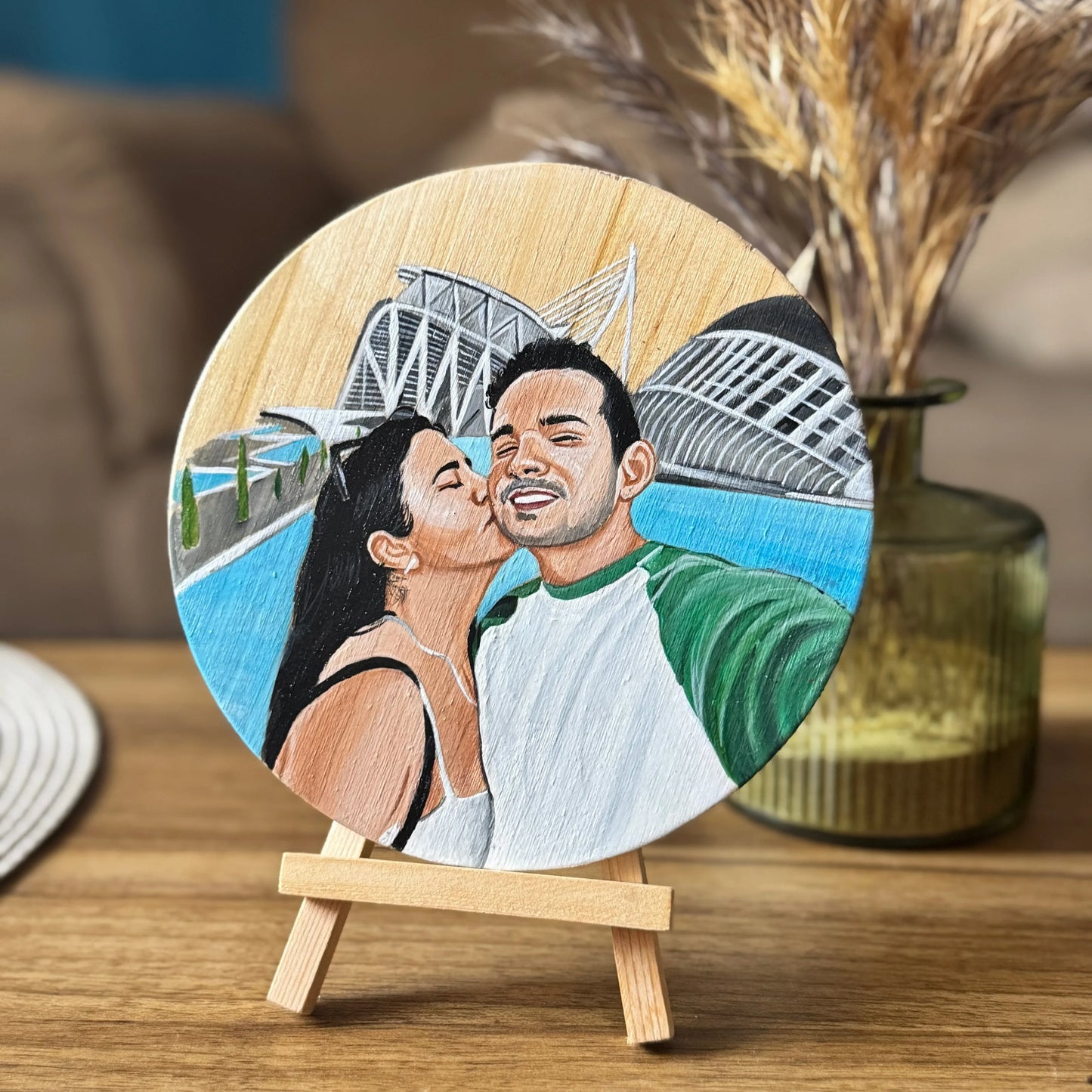 Ilustración Personalizada Pintada en Tabla de Madera