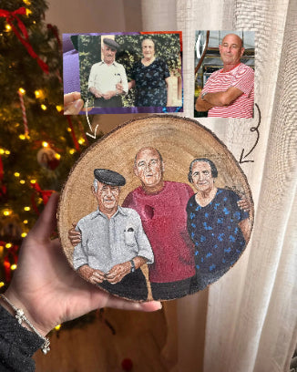 Dany Pujol, artista de retratos personalizados pintados a mano sobre madera, WoodDany