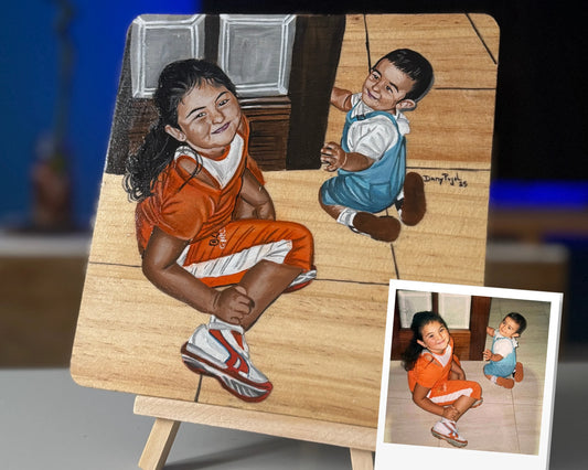 Tabla de madera con Retrato pintado - WoodDany
