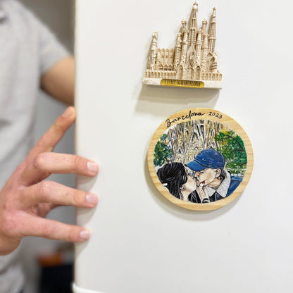 Imán de nevera pintado a mano - WoodDany