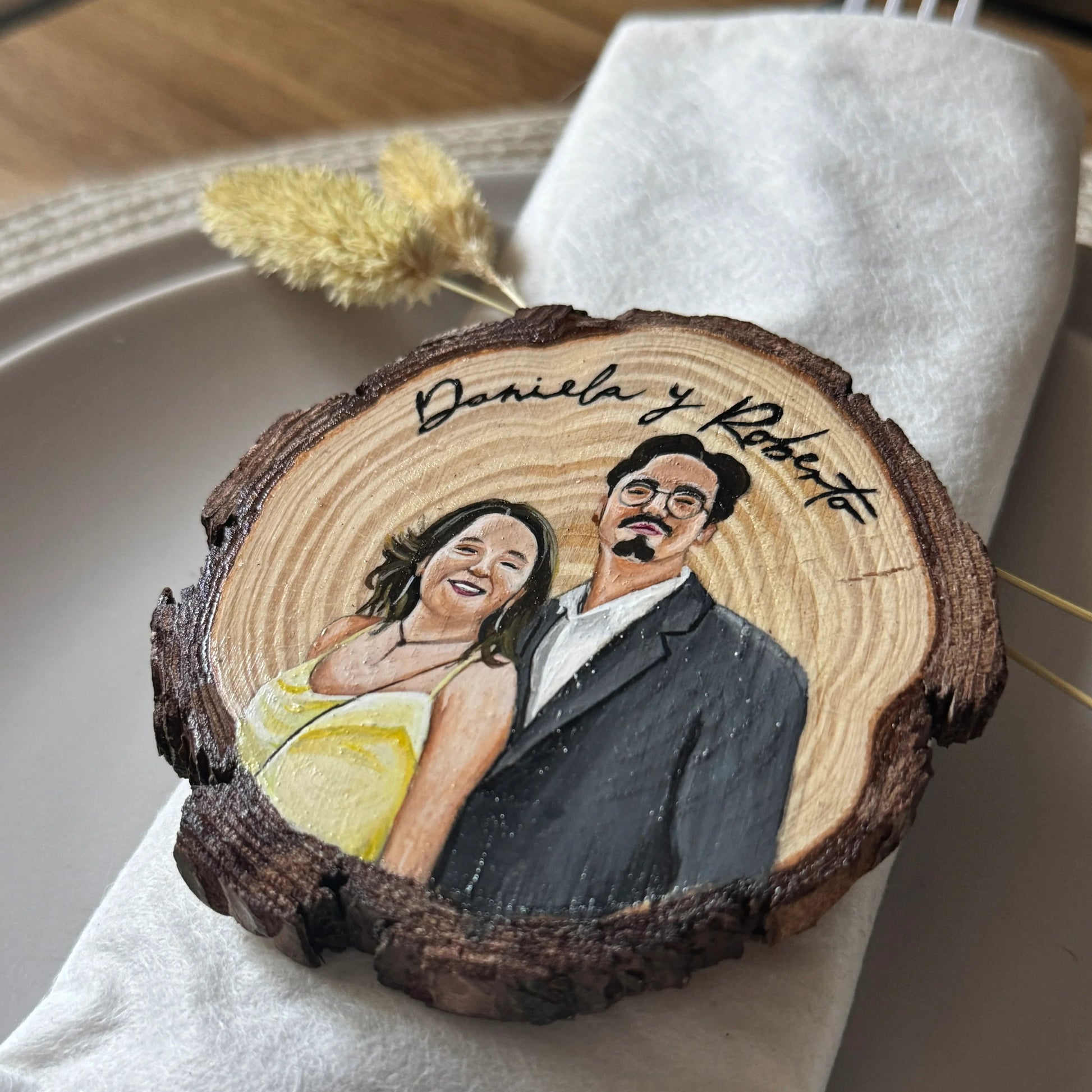 Marcasitios Personalizados para Boda Pintados a Mano