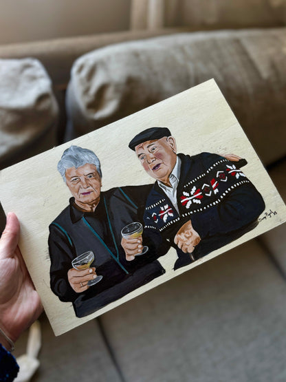 Tabla de madera con Retrato pintado - WoodDany