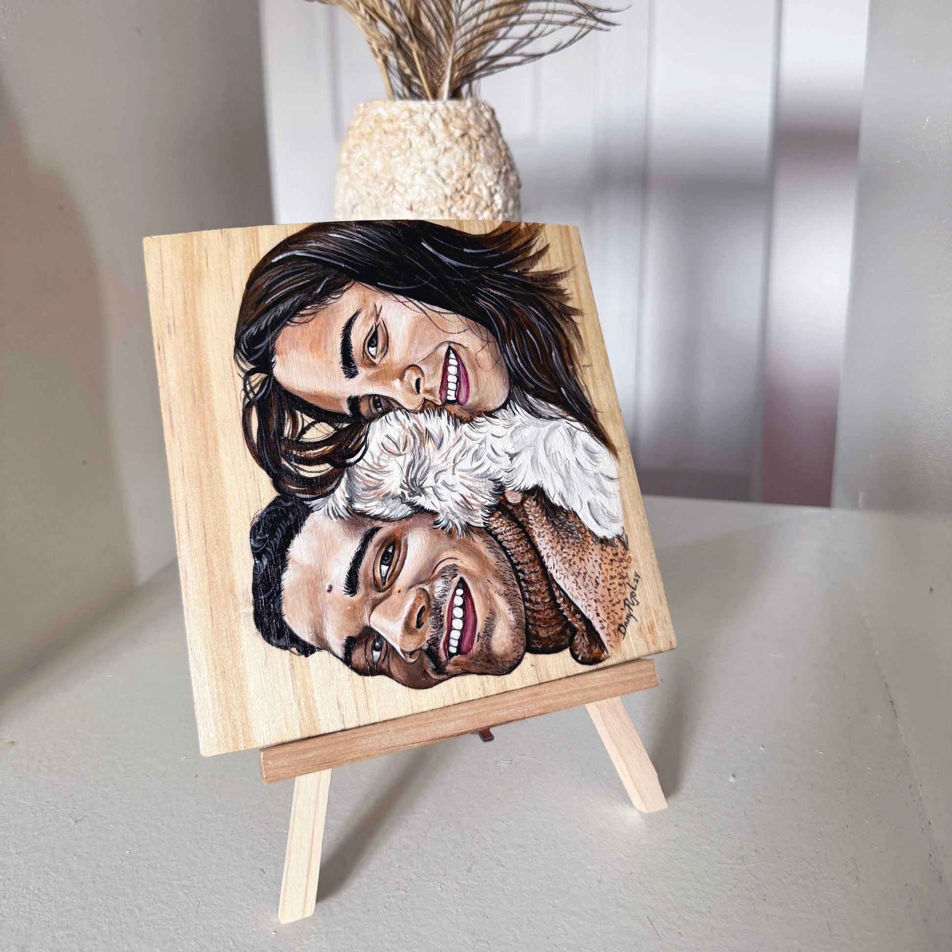 Tabla de madera con Retrato pintado - WoodDany
