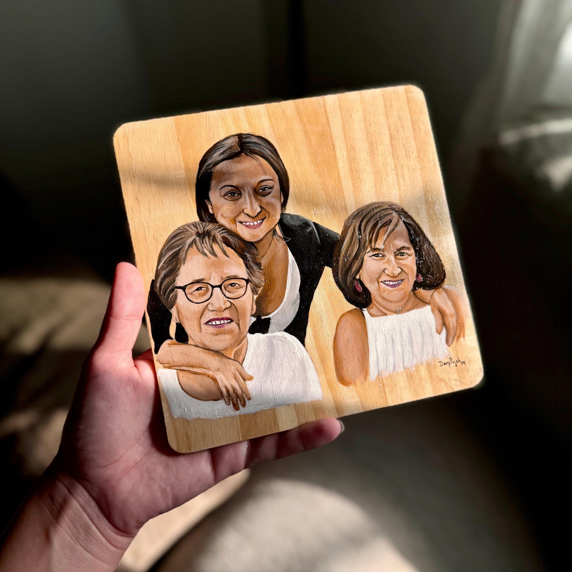 Tabla de madera con Retrato pintado - WoodDany
