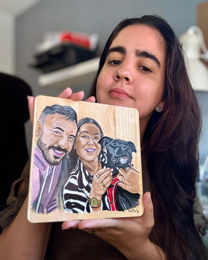 Tabla de madera con Retrato pintado - WoodDany