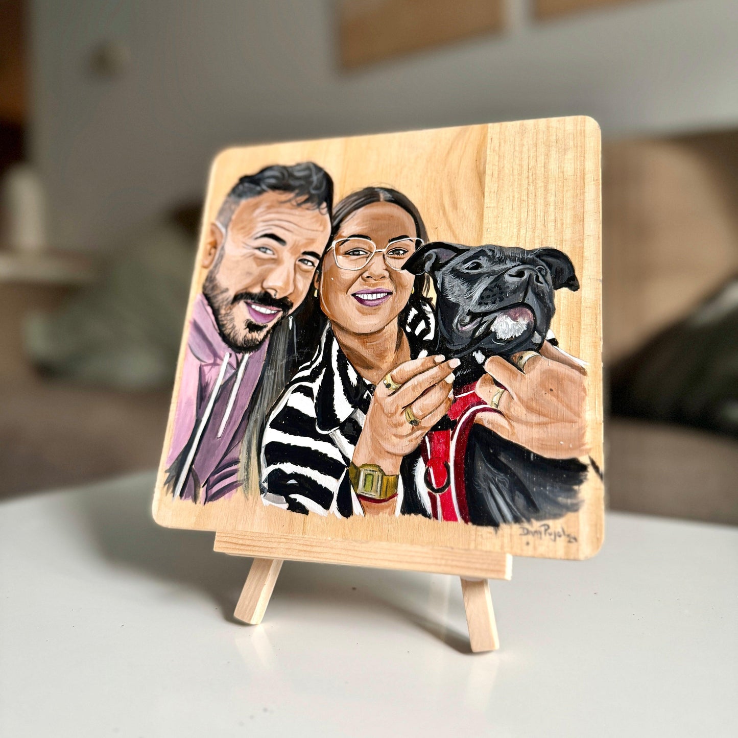 Tabla de madera con Retrato pintado - WoodDany