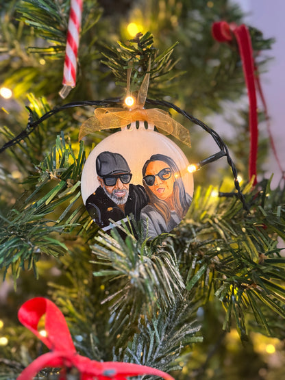 Bolas navideñas personalizadas pintadas a mano recuerdo familiar woodDany Pujol