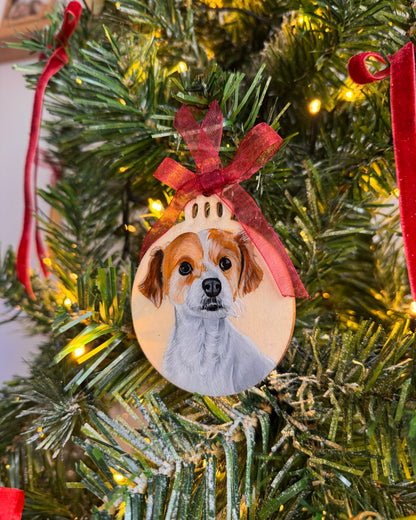 adorno de navidad personalizado  pintado a mano con mascota